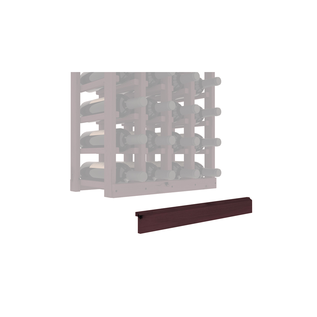 InstaCellar - Base Molding by the foot in Alder Burgundy stained without Clear Coat