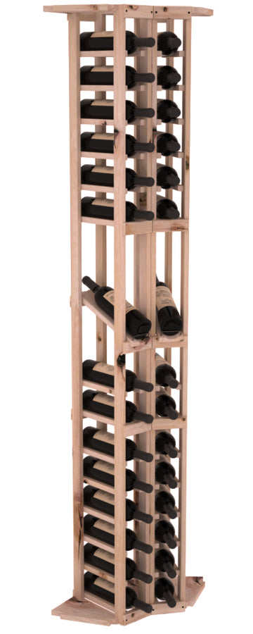 InstaCellar - 2 Column Corner Display Row Rack in Knotty Alder Unstained without WineSafe™ Satin Sealant