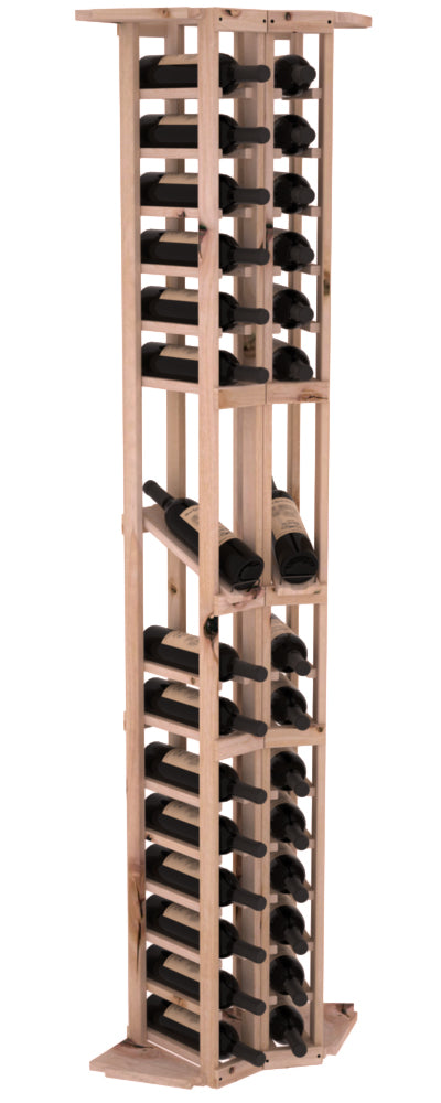 InstaCellar - 2 Column Corner Display Row Rack in Knotty Alder Unstained without WineSafe™ Satin Sealant