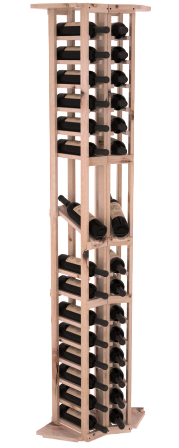InstaCellar - 2 Column Corner Display Row Rack in Knotty Alder Unstained with WineSafe™ Satin Sealant