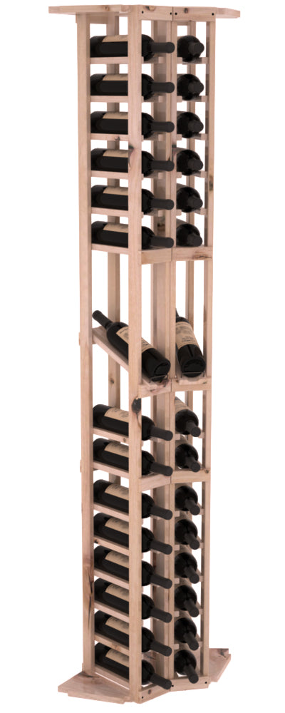 InstaCellar - 2 Column Corner Display Row Rack in Knotty Alder Unstained with WineSafe™ Satin Sealant