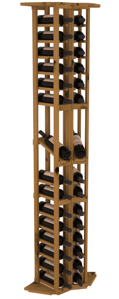 InstaCellar - 2 Column Corner Display Row Rack in Knotty Alder Oak stained without WineSafe™ Satin Sealant