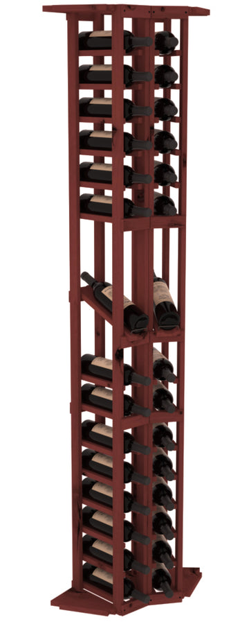 InstaCellar - 2 Column Corner Display Row Rack in Knotty Alder Cherry stained without WineSafe™ Satin Sealant