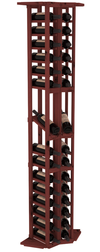 InstaCellar - 2 Column Corner Display Row Rack in Knotty Alder Cherry stained without WineSafe™ Satin Sealant