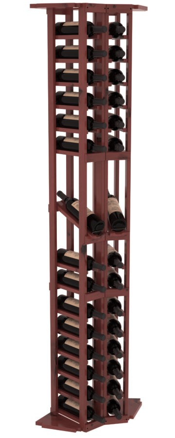 InstaCellar - 2 Column Corner Display Row Rack in Knotty Alder Cherry stained with WineSafe™ Satin Sealant