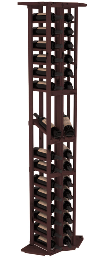 InstaCellar - 2 Column Corner Display Row Rack in Knotty Alder Walnut stained without WineSafe™ Satin Sealant