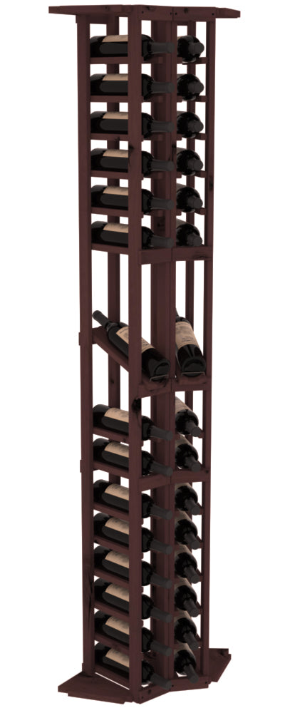 InstaCellar - 2 Column Corner Display Row Rack in Knotty Alder Walnut stained without WineSafe™ Satin Sealant