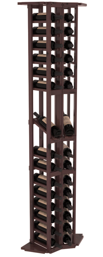 InstaCellar - 2 Column Corner Display Row Rack in Knotty Alder Walnut stained with WineSafe™ Satin Sealant