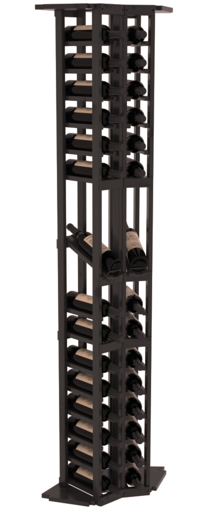 InstaCellar - 2 Column Corner Display Row Rack in Knotty Alder Black stained with WineSafe™ Satin Sealant
