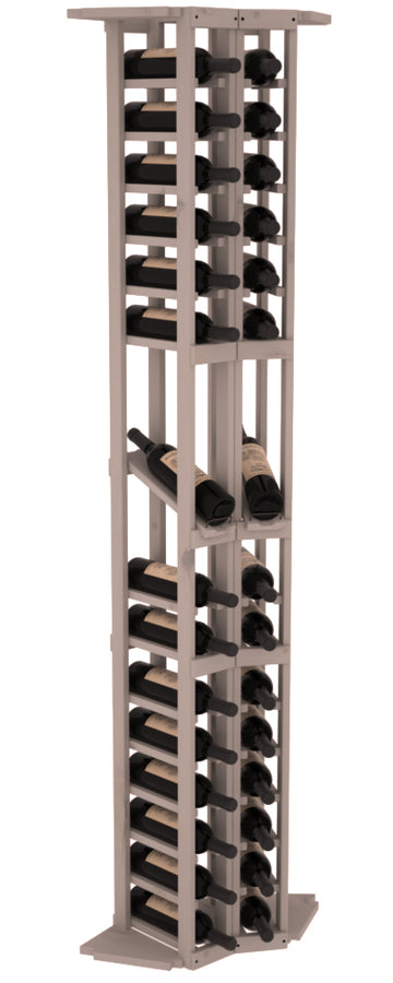 InstaCellar - 2 Column Corner Display Row Rack in Knotty Alder Greywash stained without WineSafe™ Satin Sealant