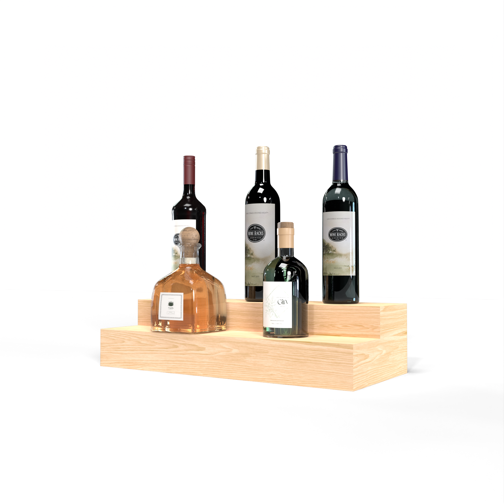 Liquor Riser, 2 Riser 4 Column in Ponderosa Pine Unstained without WineSafe™ Satin Sealant