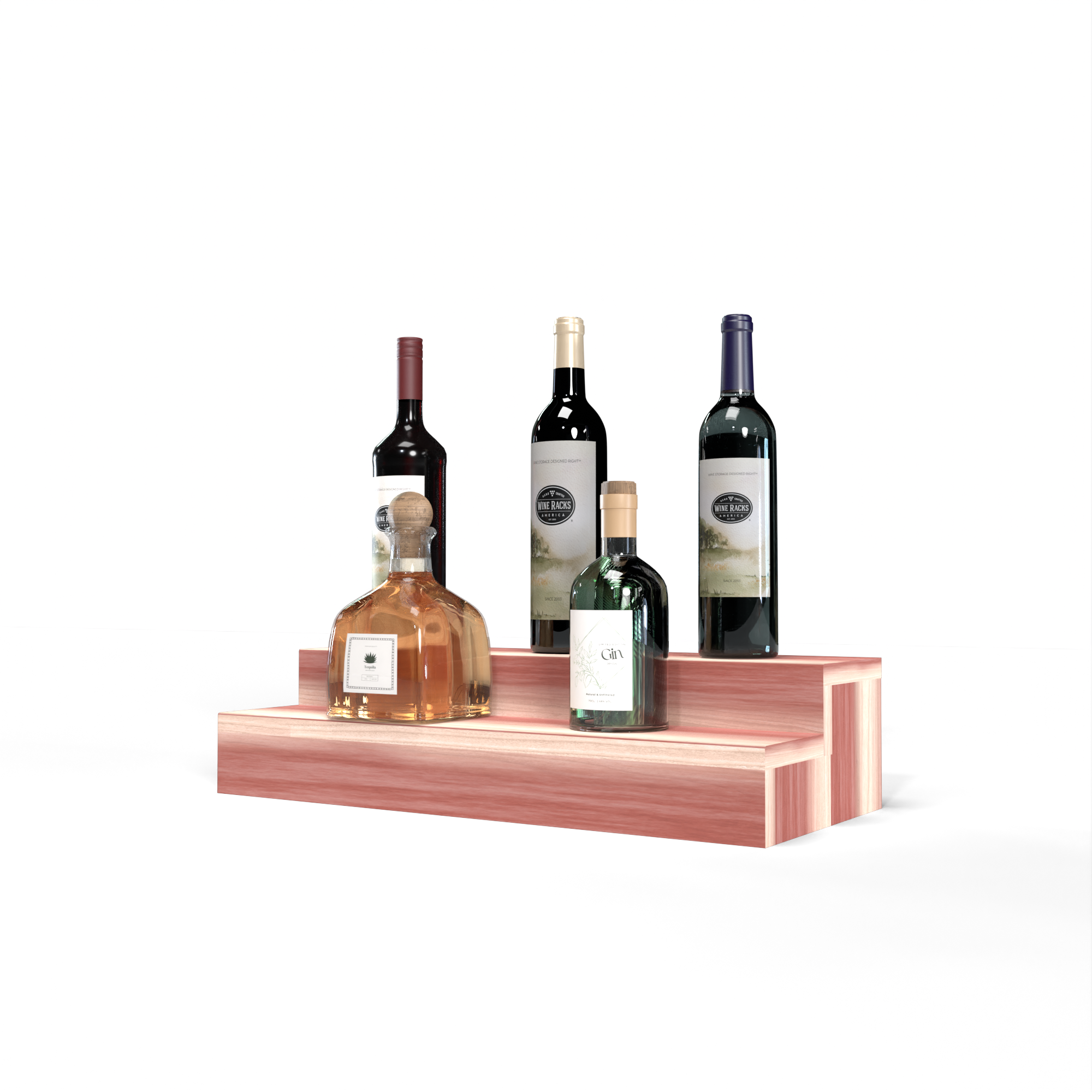 Liquor Riser, 2 Riser 4 Column in Premium Redwood Unstained without WineSafe™ Satin Sealant