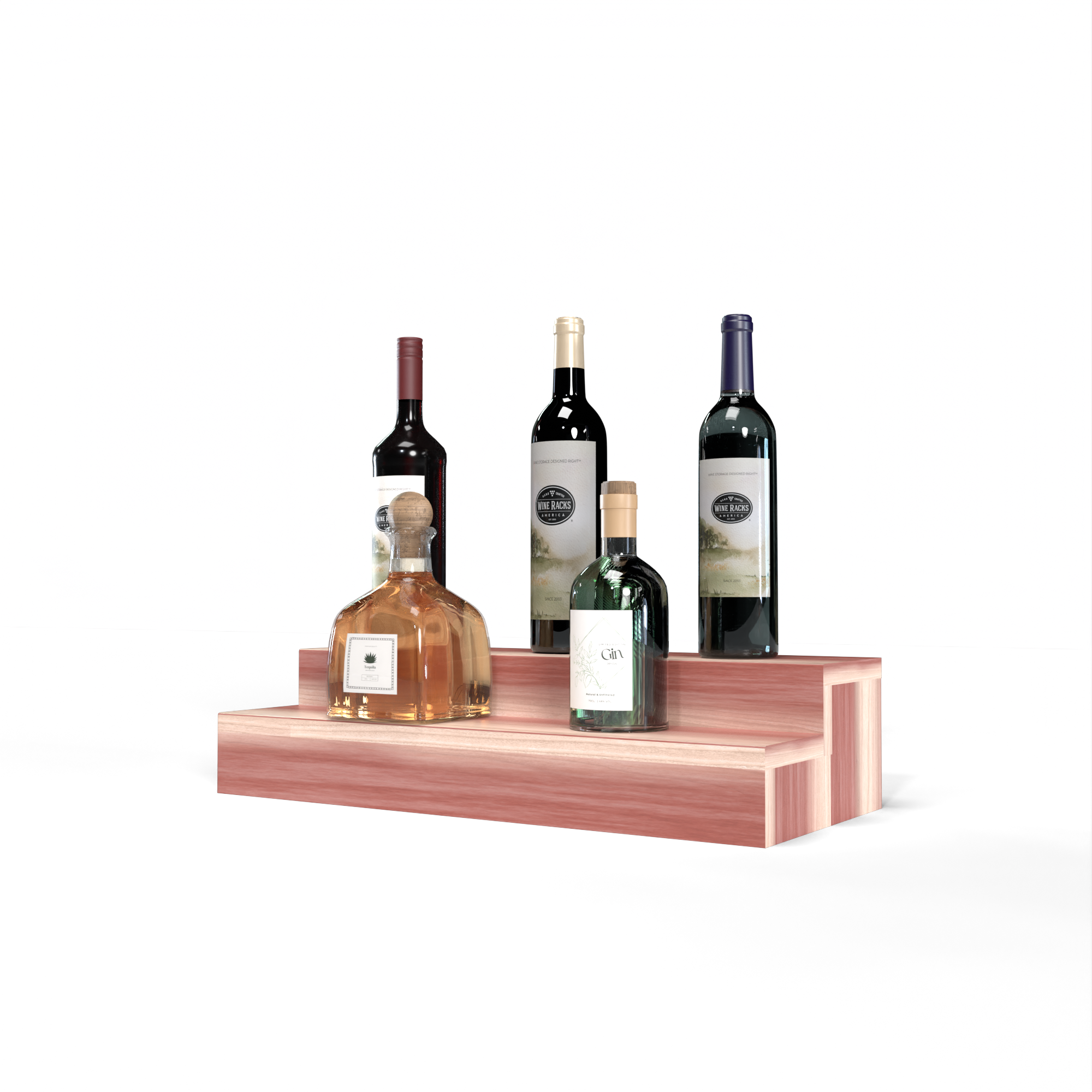 Liquor Riser, 2 Riser 4 Column in Premium Redwood Unstained with WineSafe™ Satin Sealant