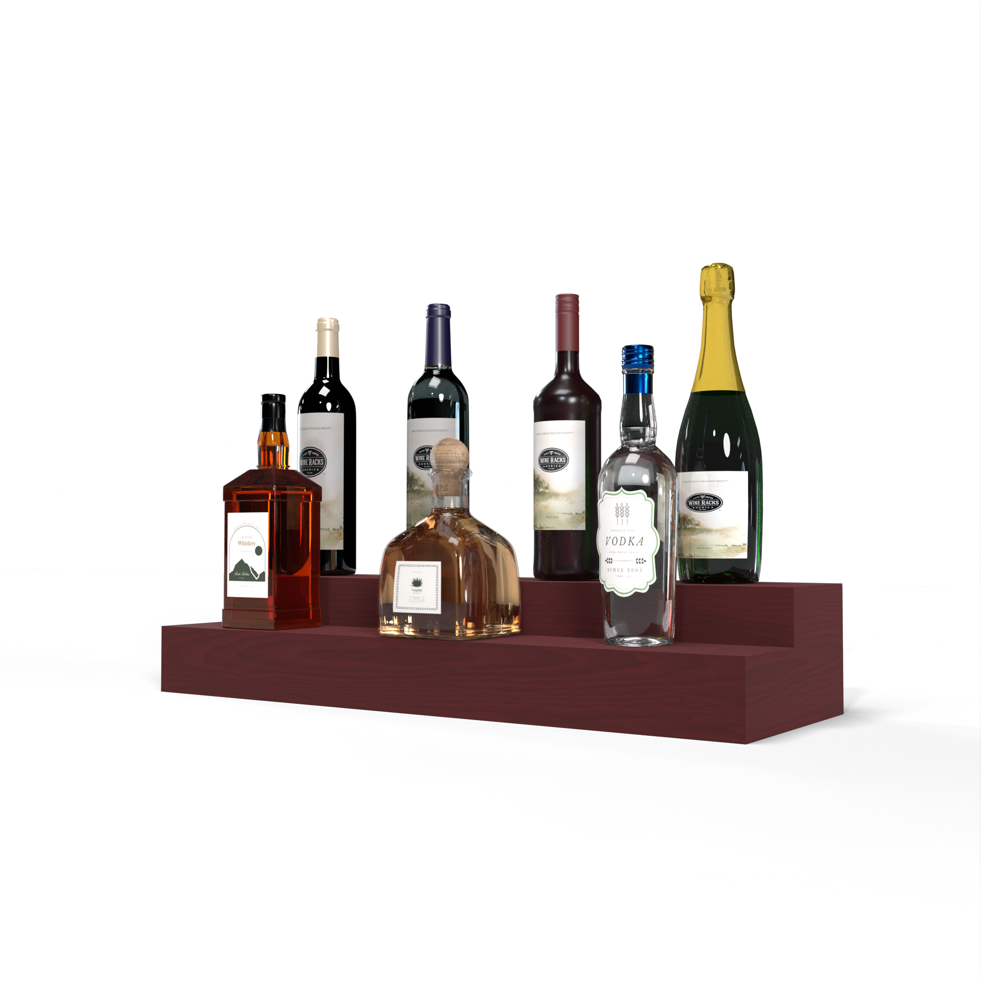 Liquor Riser, 2 Riser 6 Column in Ponderosa Pine Cherry stained without WineSafe™ Satin Sealant