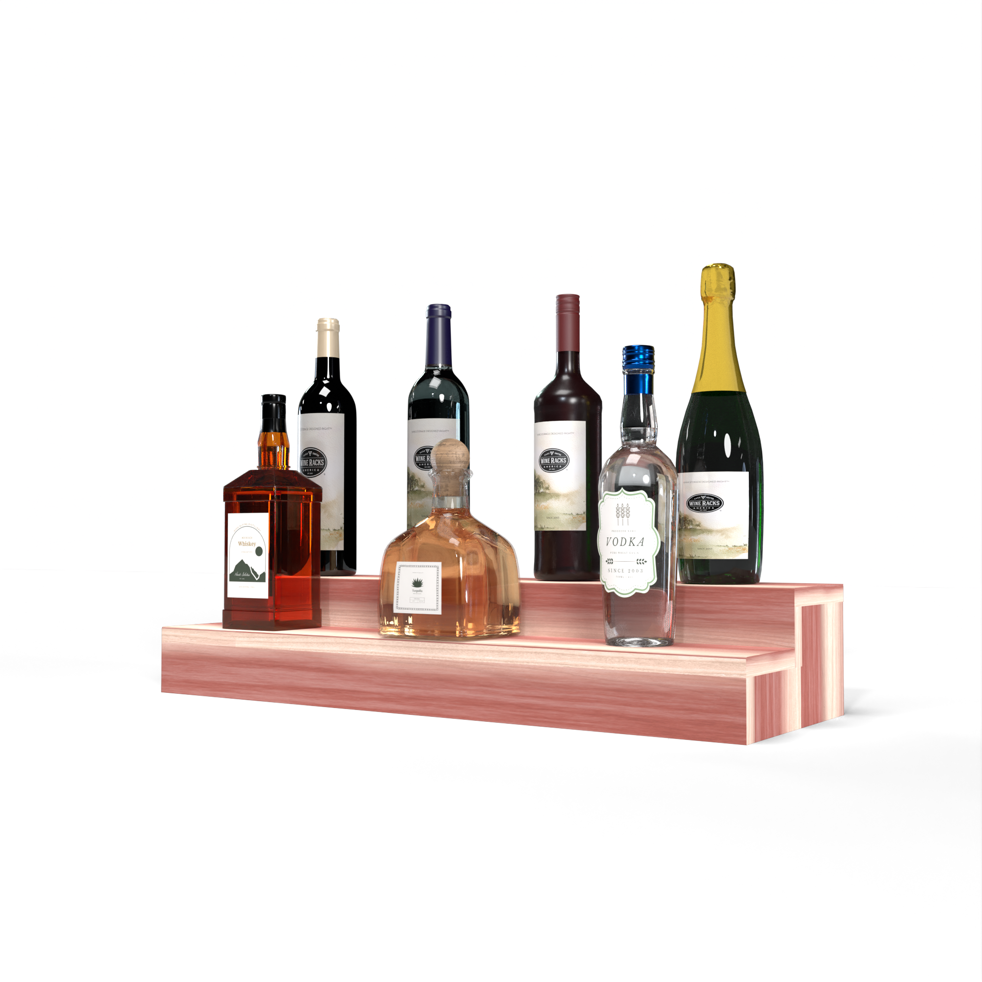 Liquor Riser, 2 Riser 6 Column in Premium Redwood Unstained without WineSafe™ Satin Sealant