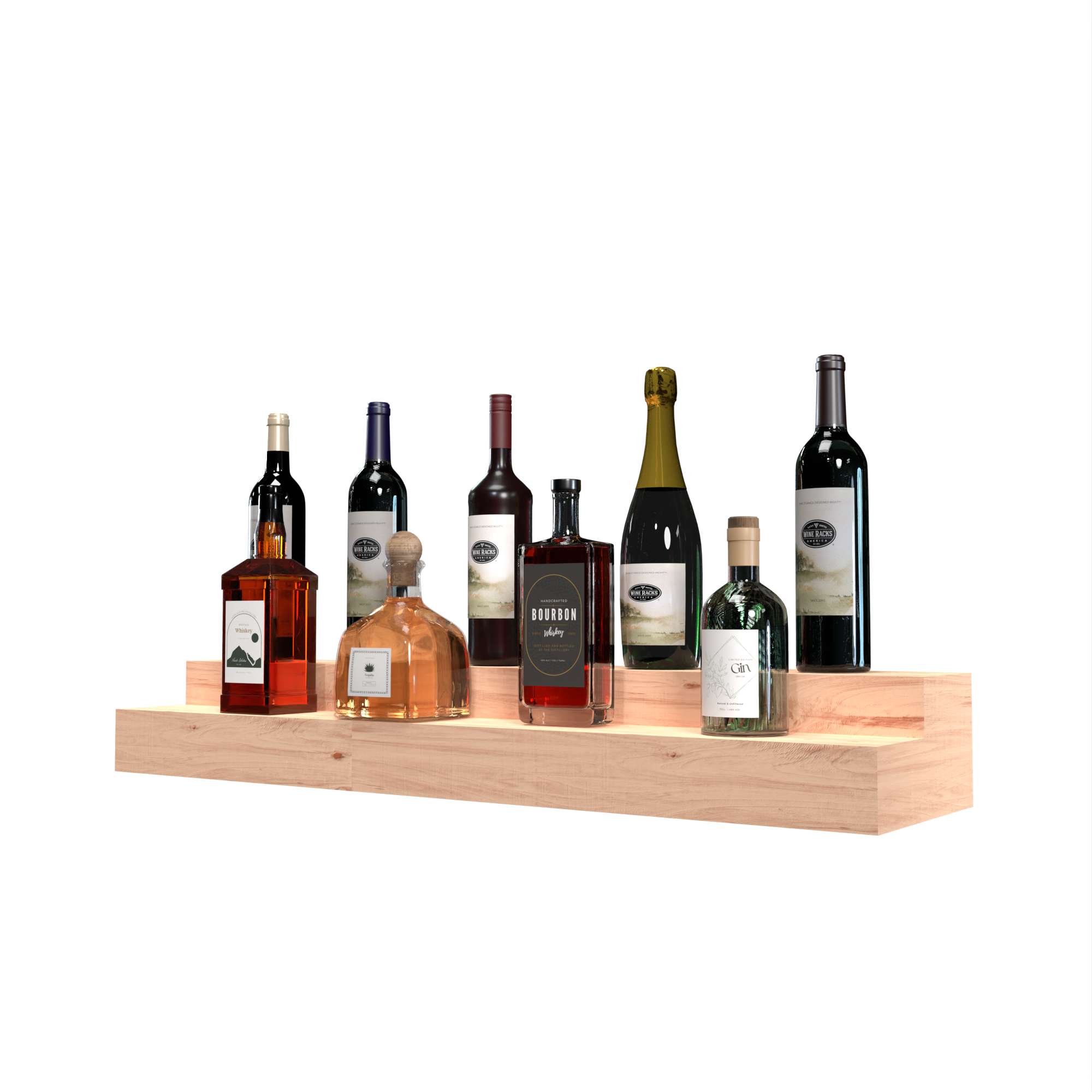 Liquor Riser, 2 Riser 8 Column in Knotty Alder Unstained without WineSafe™ Satin Sealant