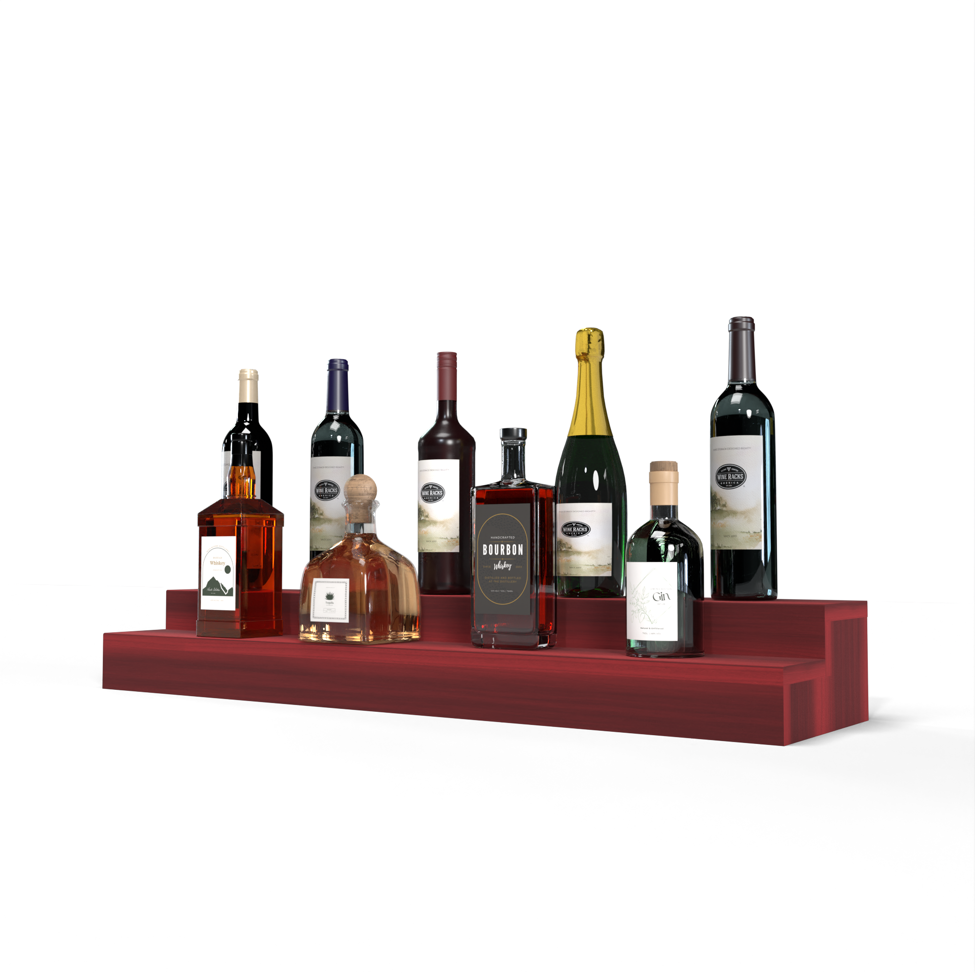 Liquor Riser, 2 Riser 8 Column in Premium Redwood Cherry stained without WineSafe™ Satin Sealant