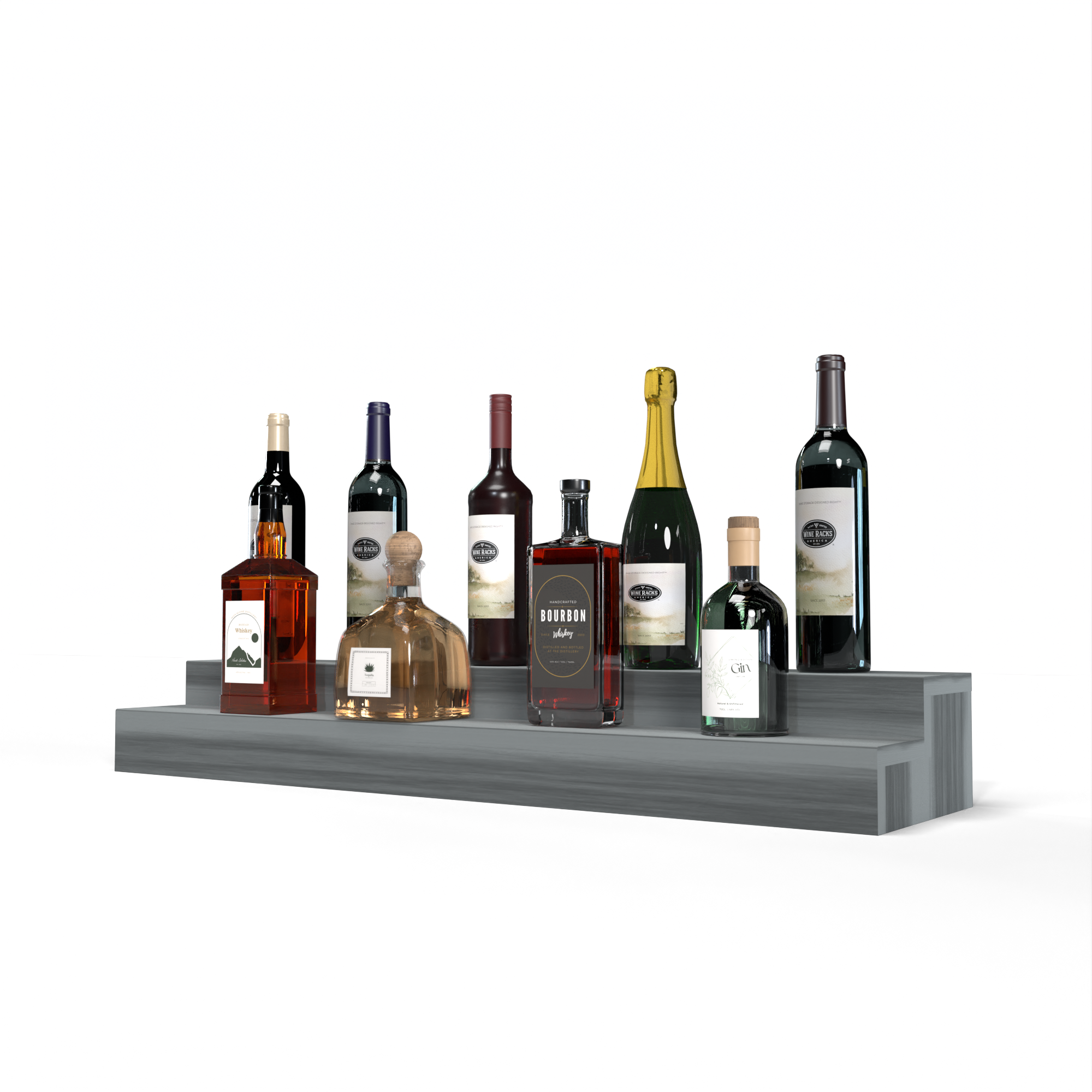 Liquor Riser, 2 Riser 8 Column in Premium Redwood Greywash stained without WineSafe™ Satin Sealant
