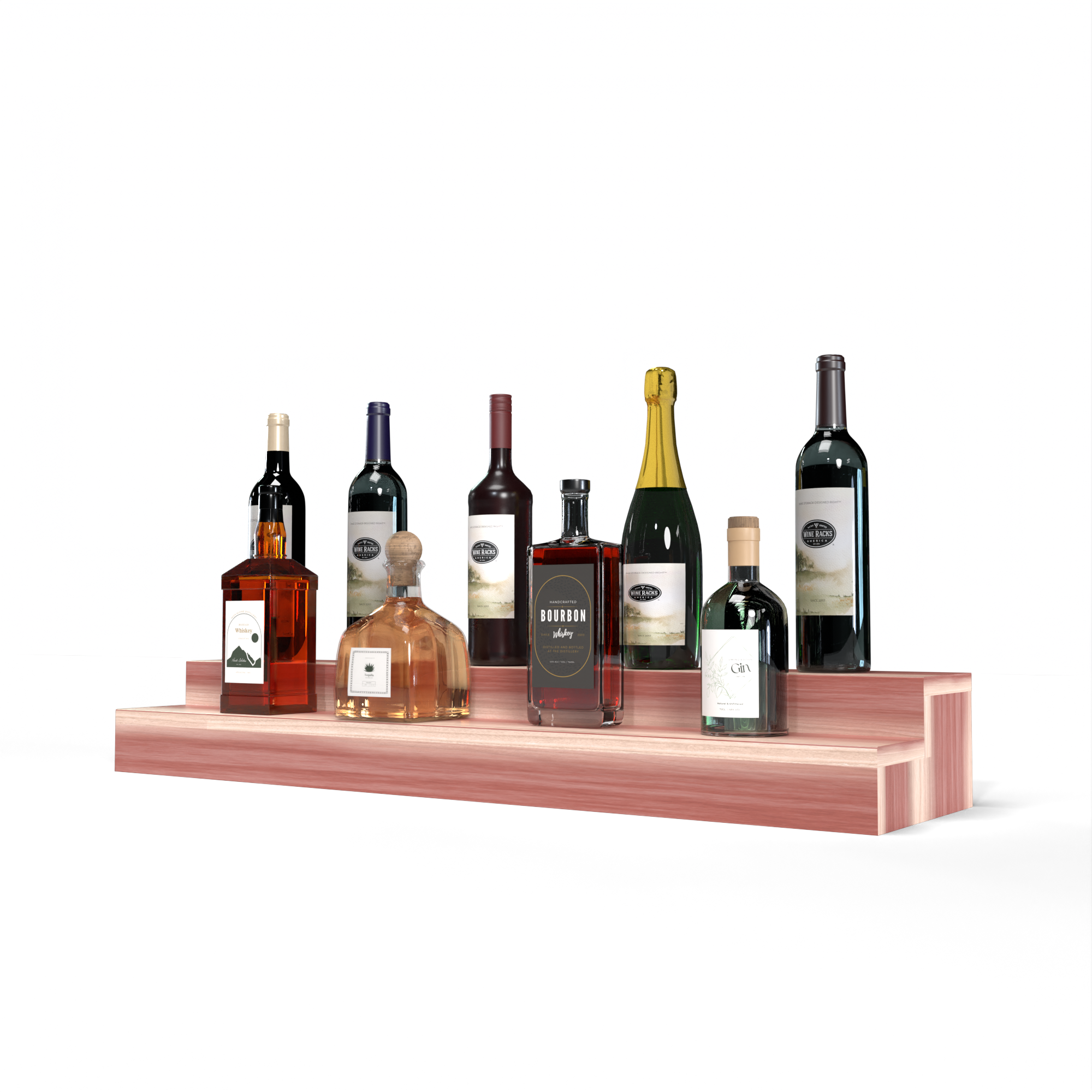 Liquor Riser, 2 Riser 8 Column in Premium Redwood Unstained with WineSafe™ Satin Sealant