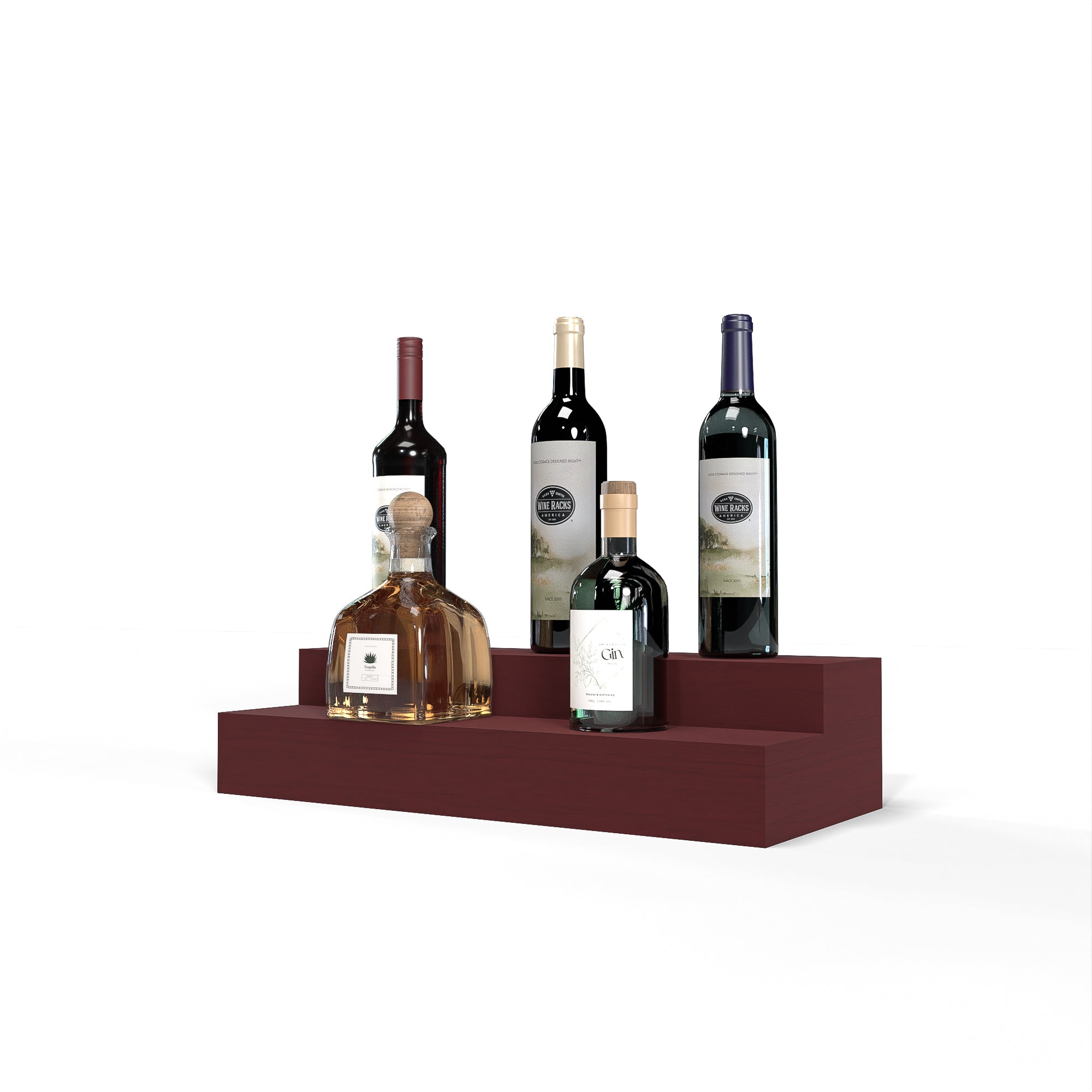 Liquor Riser, 2 Riser 4 Column in Grand Mahogany Cherry stained without WineSafe™ Satin Sealant