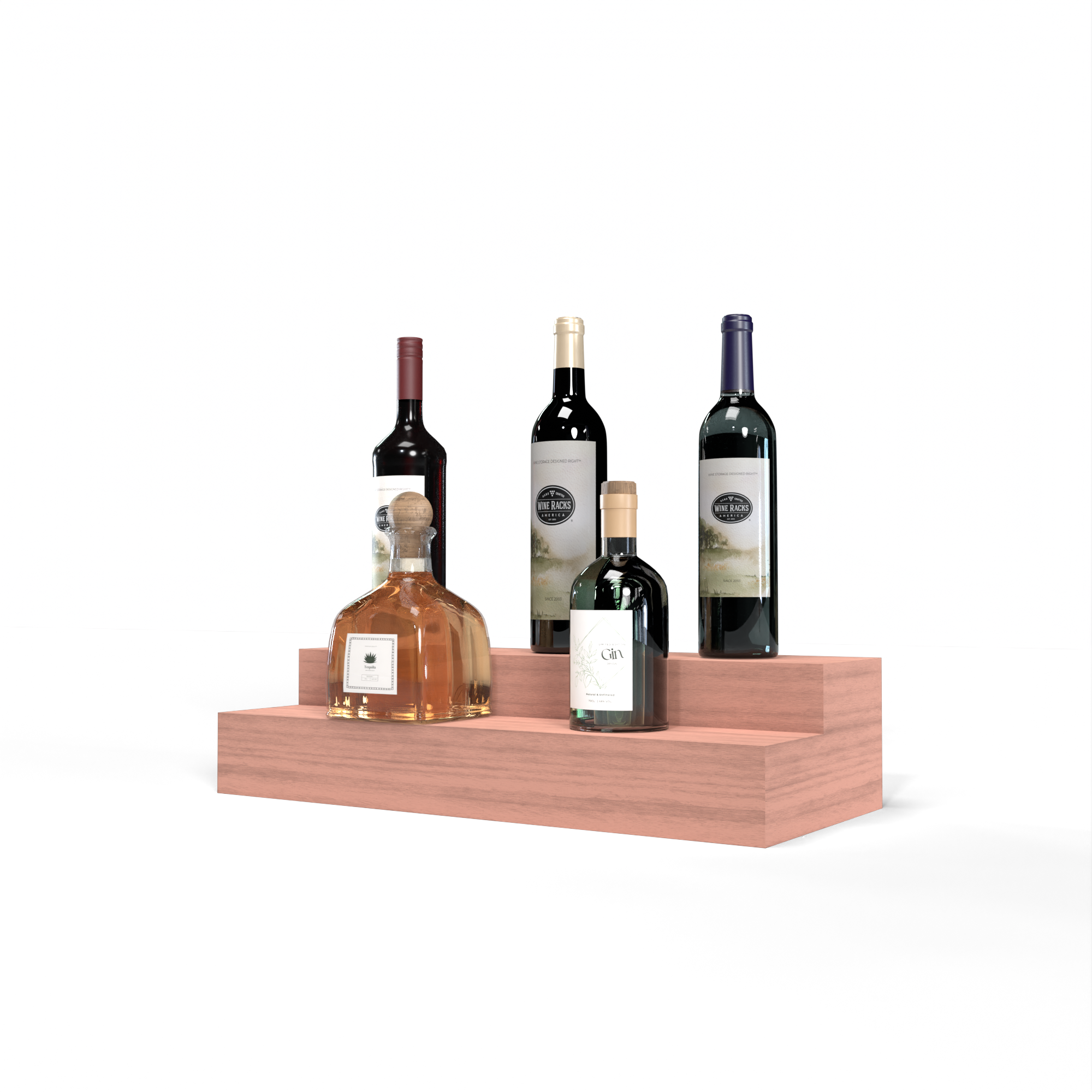 Liquor Riser, 2 Riser 4 Column in Grand Mahogany Unstained without WineSafe™ Satin Sealant