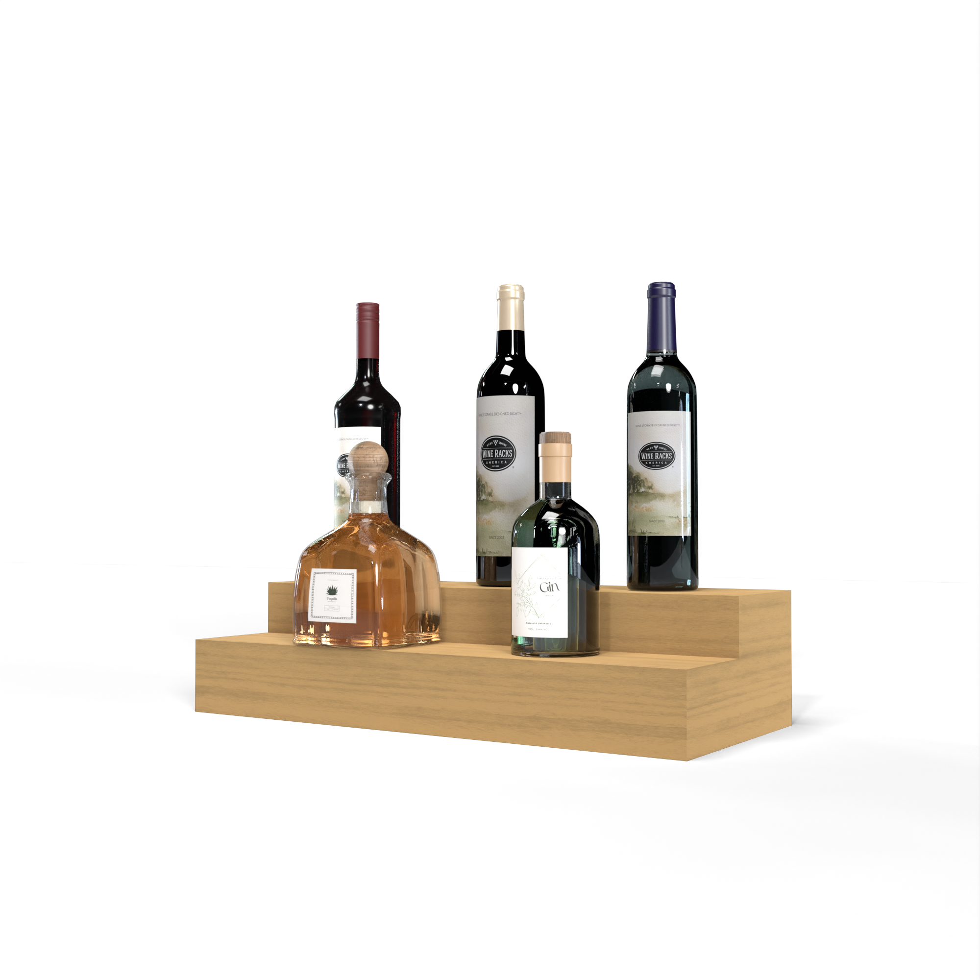 Liquor Riser, 2 Riser 4 Column in Grand Mahogany Oak stained without WineSafe™ Satin Sealant