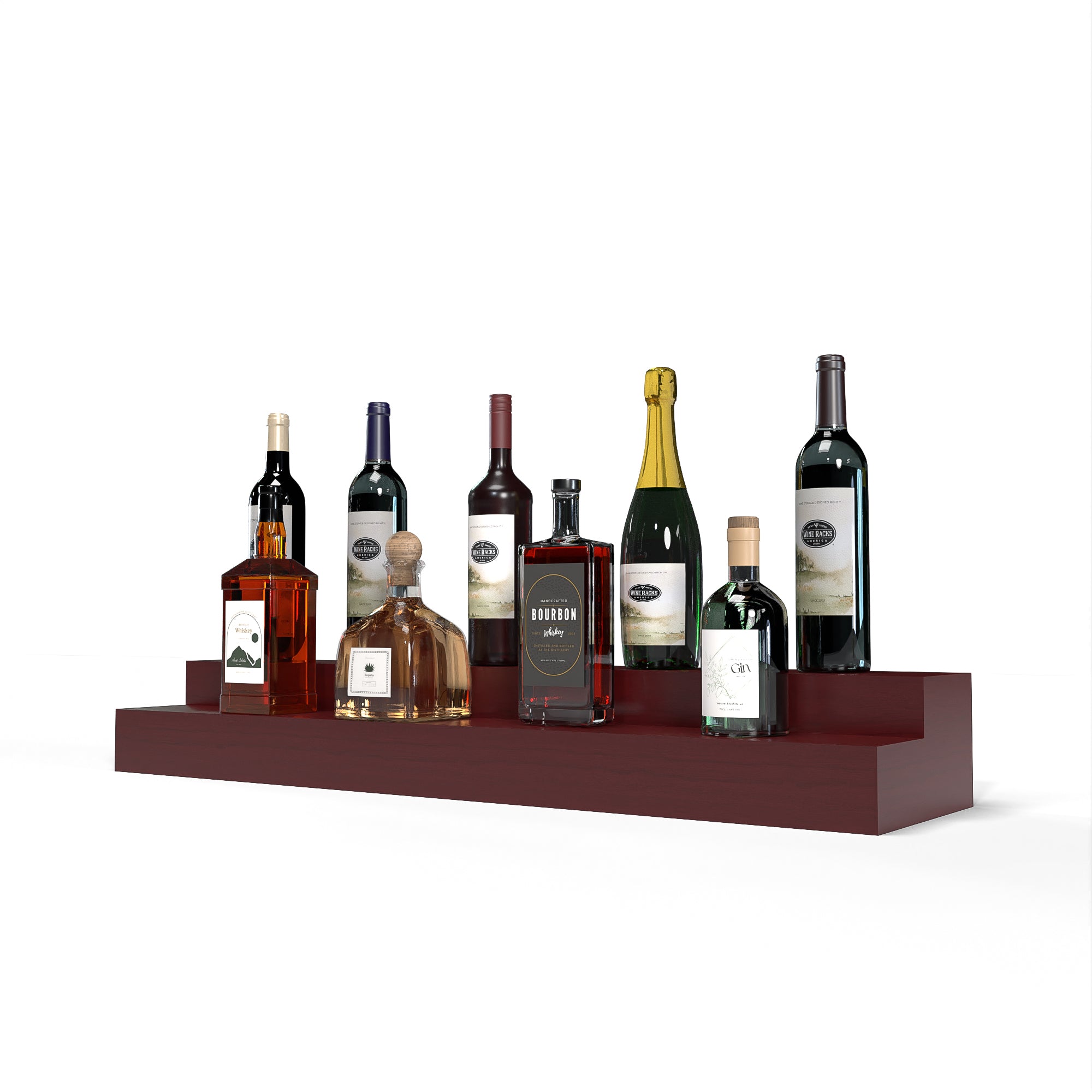 Liquor Riser, 2 Riser 8 Column in Grand Mahogany Cherry stained with WineSafe™ Satin Sealant