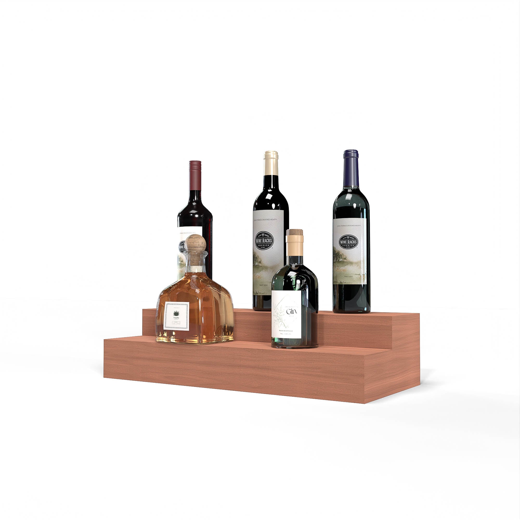 Liquor Riser, 2 Riser 4 Column in Sapele Mahogany Unstained without WineSafe™ Satin Sealant