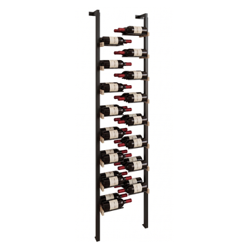The Floating Bottle Vignette 2 Deep 1 Wide in Black Posts/Black Rods White Oak Unfinished