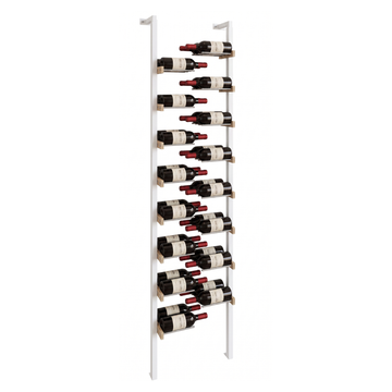 The Floating Bottle Vignette 2 Deep 1 Wide in Silver Posts/Silver Rods White Oak Unfinished