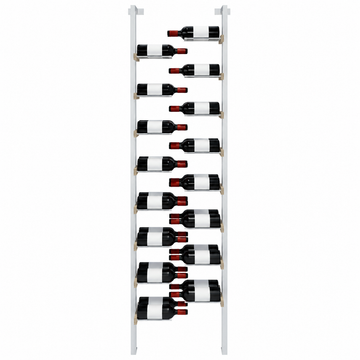 The Floating Bottle Vignette 2 Deep 1 Wide in Silver Posts/Silver Rods White Oak Satin Sealant