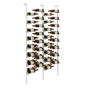 The Floating Bottle Vignette 2 Deep 2 Wide in Silver Posts/Silver Rods White Oak Unfinished