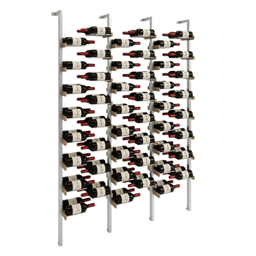 The Floating Bottle Vignette 2 Deep 3 Wide in Silver Posts/Silver Rods White Oak Unfinished