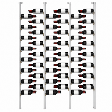 The Floating Bottle Vignette 2 Deep 3 Wide in Silver Posts/Silver Rods White Oak Satin Sealant