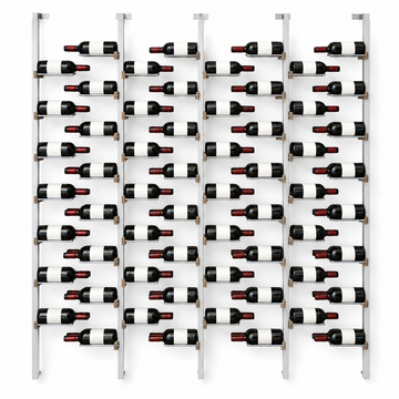 The Floating Bottle Vignette 2 Deep 4 Wide in Silver Posts/Silver Rods White Oak Satin Sealant