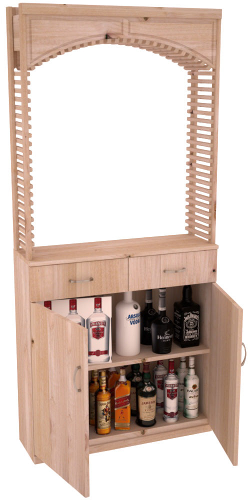 InstaCellar - Liquor 35" Cellar Arch / Base Cabinet / Solid Top Combo