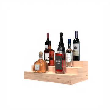 Liquor Riser, 3 Riser 4 Column in Knotty Alder Unstained without WineSafe™ Satin Sealant