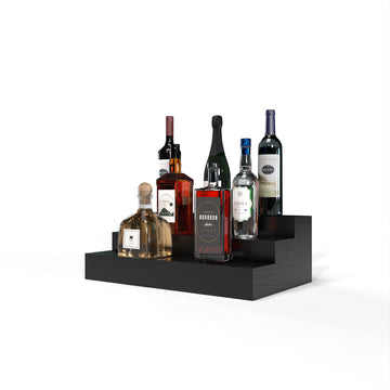 Liquor Riser, 3 Riser 4 Column in Ponderosa Pine Black stained with WineSafe™ Satin Sealant