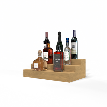 Liquor Riser, 3 Riser 4 Column in Ponderosa Pine Oak stained without WineSafe™ Satin Sealant