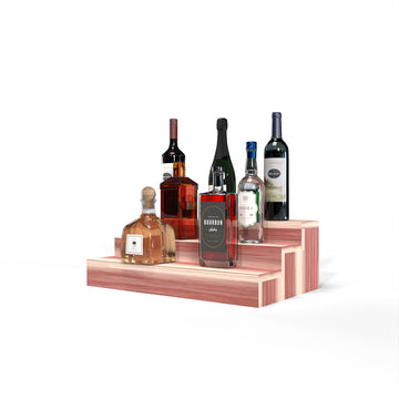Liquor Riser, 3 Riser 4 Column in Premium Redwood Unstained without WineSafe™ Satin Sealant
