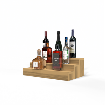Liquor Riser, 3 Riser 4 Column in Premium Redwood Oak stained without WineSafe™ Satin Sealant