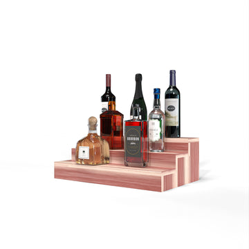 Liquor Riser, 3 Riser 4 Column in Premium Redwood Unstained with WineSafe™ Satin Sealant
