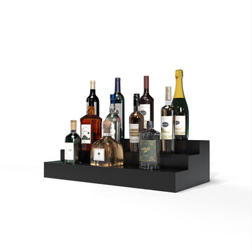 Liquor Riser, 3 Riser 6 Column in Knotty Alder Black stained with WineSafe™ Satin Sealant