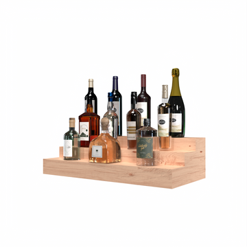Liquor Riser, 3 Riser 6 Column in Knotty Alder Unstained with WineSafe™ Satin Sealant