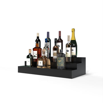Liquor Riser, 3 Riser 6 Column in Ponderosa Pine Black stained with WineSafe™ Satin Sealant
