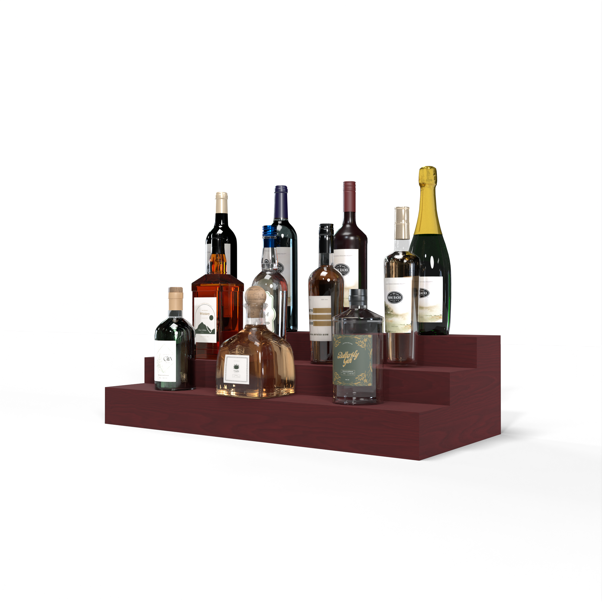 Liquor Riser, 3 Riser 6 Column in Ponderosa Pine Cherry stained without WineSafe™ Satin Sealant