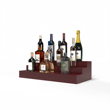 Liquor Riser, 3 Riser 6 Column in Ponderosa Pine Cherry stained with WineSafe™ Satin Sealant