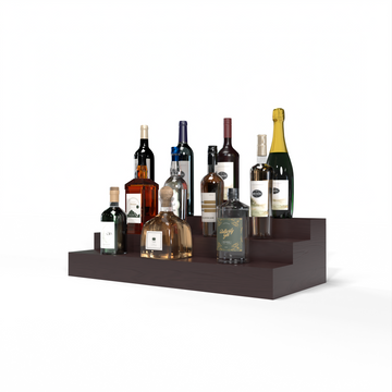 Liquor Riser, 3 Riser 6 Column in Ponderosa Pine Walnut stained with WineSafe™ Satin Sealant