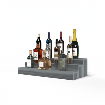 Liquor Riser, 3 Riser 6 Column in Premium Redwood Greywash stained with WineSafe™ Satin Sealant