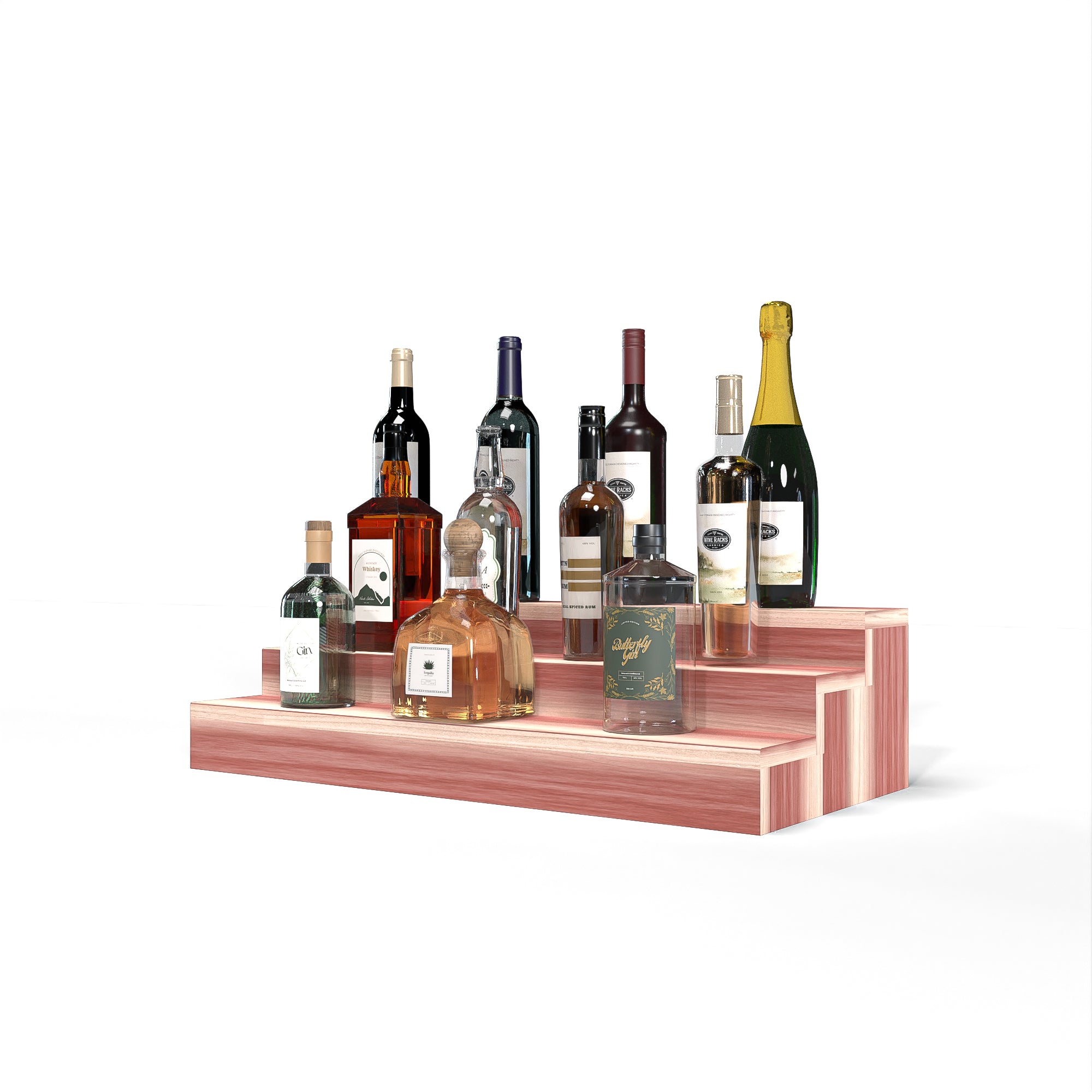 Liquor Riser, 3 Riser 6 Column in Premium Redwood Unstained without WineSafe™ Satin Sealant